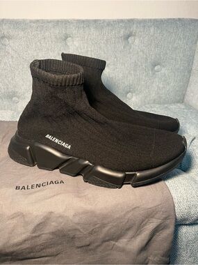 Balenciaga Black Knit Speed Trainer Sock Sneakers